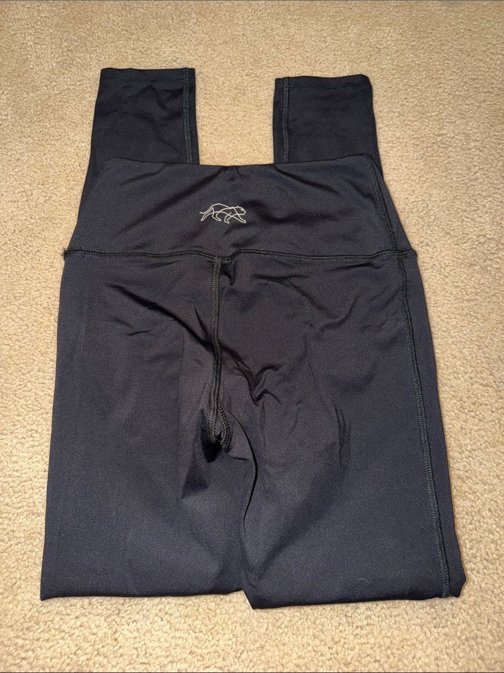 Tiger Friday Black High-Waist Leggings with Subtle Logo